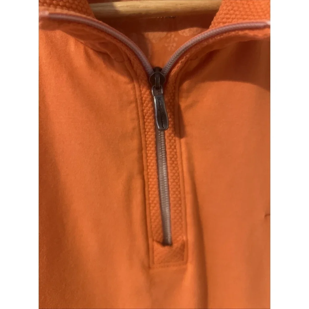 Tommy Bahama Shirt Men's Size XL Orange Quarter Zip Long Sleeve Casual Soft Knit
